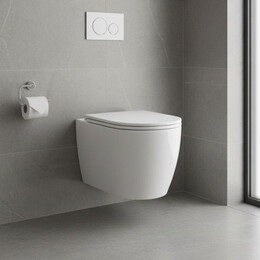 Унитаз подвесной безободковый Grohe Clova Ceramic Oval 422813000P с крышкой микролифт - фото 