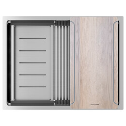 Кухонная мойка Paulmark Next-multi sink 58 Uni 1,2 мм PM785845-BS, сталь брашированная - фото 