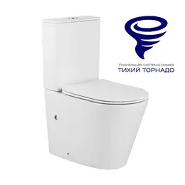 Унитаз-компакт безободковый Prato Рим 6093A с крышкой микролифт (система смыва торнадо) - фото 