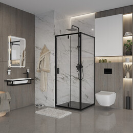 Душевое ограждение Niagara Nova 80х70 см NG-83-8AB-A70B, чёрный/прозрачное - фото 