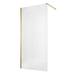 Душевая перегородка Loranto Walk-in 130 см CS-Z02G-130 (стекло 8 мм) золото/рифленое - фото 