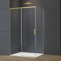 Душевое ограждение Vincea Софт 2 (Soft 2) 130x90 см VSR-3SO29013CLG, брашированное золото/прозрачное - фото 