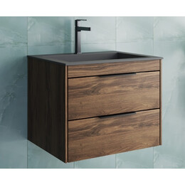 Тумба подвесная с раковиной Vincea Кьяра 2D (Chiara 2D) 60 см VMC-2C2600CO (раковина VCB-13600G) дуб чарльстон - фото 