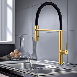 Смеситель для кухни Vincea VKF-114BG, брашированное золото - фото 