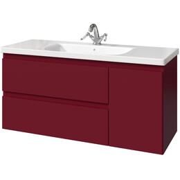 Тумба подвесная с раковиной-столешницей Caprigo Форте 120 см 36117R eml-019.000.00.20, бордовый - фото 