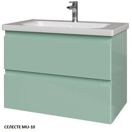 Тумба подвесная с раковиной Caprigo Форте 80 см 36112-MU10, голубой - фото 