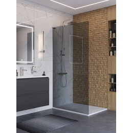 Душевая перегородка BelBagno 100 см UNO-L-1-TB-100-GR-Cr (стекло 8 мм) хром/графит - фото 