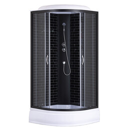 Душевая кабина Loranto Sunway 80х80 см CS-6680-25GB 80, чёрный/серое - фото 