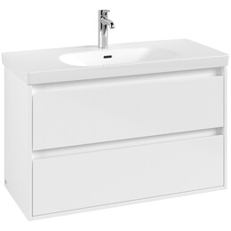 Тумба подвесная с раковиной-столешницей Villeroy&Boch Skyla 100 см C79900VE (раковина 5A51A501) brilliant white - фото 