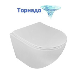 Унитаз подвесной безободковый Azario Эстер AZ-87265 с быстросъемным сиденьем микролифт (Система смыва торнадо) - фото 