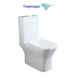 Унитаз-компакт Aquatek Тея Квадро AQ2702T-00 с тонкой крышкой микролифт (система смыва Торнадо) - фото 