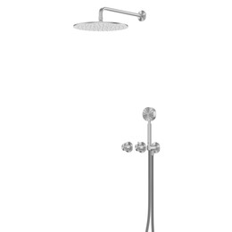 Душевая система для душа с термостатом Abber Wasser Kreis 316 AF8151BST, брашированная сталь - фото 