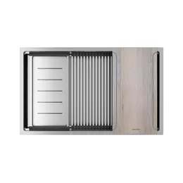 Кухонная мойка Paulmark NEXT-MULTI SINK 74-L UNI 1,2 мм PM787445-L-BS, брашированная сталь - фото 