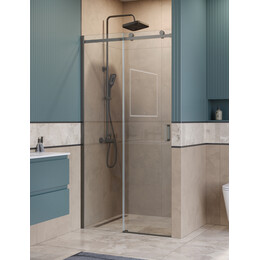 Душевая дверь BelBagno 110 см SOFT_CLOSE-2-BF-1-110-C-GM (стекло 8 мм) оружейная сталь/прозрачное - фото 