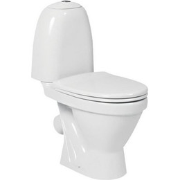 Унитаз напольный Sanita Виктория эконом WC.CC/Victoria/1-P/WHT.G/S1 с крышкой полипропилен - фото 