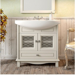 Тумба напольная с раковиной Opadiris Омега 75 см, слоновая кость - фото 