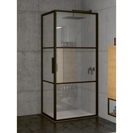 Душевое ограждение Riho Grid GB 201 80х90 см L/R, черный/прозрачное - фото 