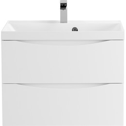 Тумба подвесная с раковиной BelBagno MARINO-600-2C-SO-BL-P 60 см, Bianco Lucido - фото 