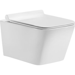 Унитаз подвесной безободковый Sole Cube с крышкой микролифт, Цвет производителя: белый - фото 