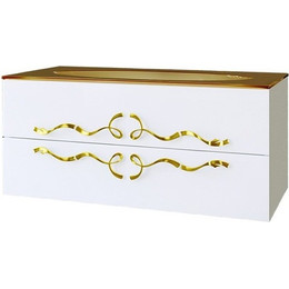 Тумба подвесная с раковиной Aqwella Clarberg Due amanti 100 см Due.01.10/W/GL, белый/золото - фото 