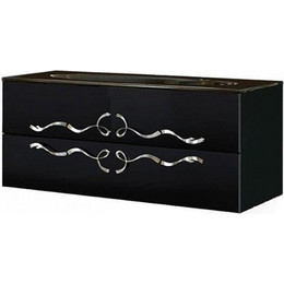 Тумба подвесная с раковиной Aqwella Clarberg Due amanti 120 см Due.01.12/BLK/CR, черный/серебро - фото 