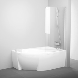 Шторка для ванны Ravak Rosa CVSK1 140/150 7QRM0100Y1 R белый/прозрачное - фото 