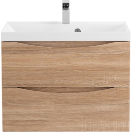 Тумба подвесная с раковиной BelBagno MARINO-600-2C-SO-WO-P 60 см, Rovere Bianco - фото 