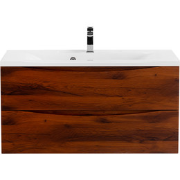 Тумба подвесная с раковиной BelBagno MARINO-1000-2C-SO-RC-P 100 см, Rovere Ciliegio - фото 