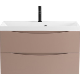 Тумба подвесная с раковиной BelBagno MARINO-800-2C-SO-CL-P 80 см, Cappuccino Lucido - фото 