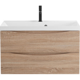 Тумба подвесная с раковиной BelBagno MARINO-900-2C-SO-WO-P 90 см, Rovere Bianco - фото 