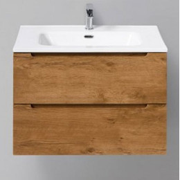 Тумба подвесная с раковиной BelBagno ETNA-700-2C-SO-RN-P 70 см, Rovere Nature, Цвет фасада: Rovere Nature - фото 
