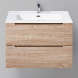 Тумба подвесная с раковиной BelBagno ETNA-700-2C-SO-WO-P 70 см, Rovere Bianco, Цвет фасада: Rovere Bianco - фото 