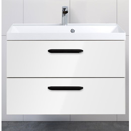Тумба подвесная с раковиной BelBagno AURORA-800-2C-SO-BL 80 см, Bianco Lucido, Цвет фасада: Bianco Lucido - фото 