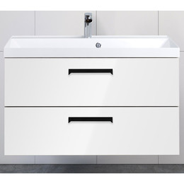 Тумба подвесная с раковиной BelBagno AURORA-900-2C-SO-BL 90 см, Bianco Lucido, Цвет фасада: Bianco Lucido - фото 