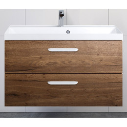 Тумба подвесная с раковиной BelBagno AURORA-900-2C-SO-RT 90 см, Rovere Tabacco, Цвет фасада: Rovere Tabacco - фото 