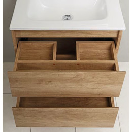 Тумба подвесная с раковиной BelBagno KRAFT-700-2C-SO-RNN 70 см, Rovere Nebrasca Nature - фото 