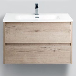 Тумба подвесная с раковиной BelBagno KRAFT-800-2C-SO-RGB 80 см, Rovere Galifax Bianco - фото 
