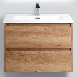 Тумба подвесная с раковиной BelBagno KRAFT-800-2C-SO-RNN 80 см, Rovere Nebrasca Nature - фото 