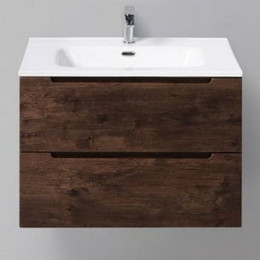 Тумба подвесная с раковиной BelBagno ETNA39-700/390-2C-SO-RW-P 70 см, Rovere Moro, Цвет фасада: Rovere Moro - фото 