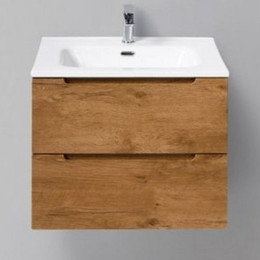 Тумба подвесная с раковиной BelBagno ETNA39-500/390-2C-SO-RN-P 50 см, Rovere Nature, Цвет фасада: Rovere Nature - фото 