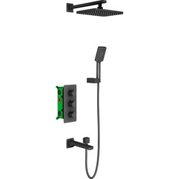 Душевая система для ванны с термостатом Timo Petruma SX-5149/03SM, черный - фото 