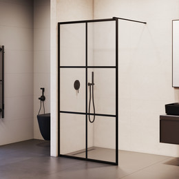 Душевая перегородка RGW WA-11B 110х200 см 32101111-84 с кронштейном в комплекте, черный/прозрачное - фото 