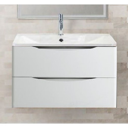 Тумба подвесная с раковиной BelBagno ACQUA-1000-2C-SO-BL 100 см, Bianco Lucido, Цвет фасада: Bianco Lucido - фото 