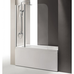 Шторка для ванны Cezares Eco V-11 120 см, хром/прозрачное - фото 