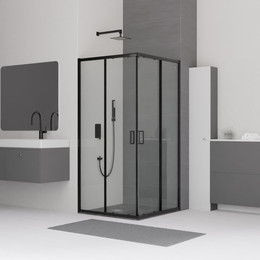 Душевое ограждение RGW CL-34B 80х80 см 32093488-14, черный/прозрачное - фото 
