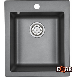 Кухонная мойка Emar EMQ-1415.Q, оникс, Цвет производителя: оникс - фото 
