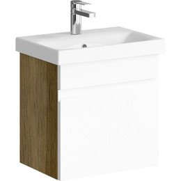 Тумба подвесная с раковиной Aqwella Smart 50 см SRT0105DB, дуб балтийский/белый - фото 