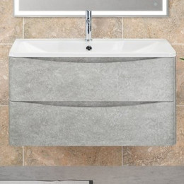 Тумба подвесная с раковиной BelBagno ACQUA-800-2C-SO-CVG 80 см, Cemento Verona Grigio, Цвет фасада: Cemento Verona Grigio - фото 