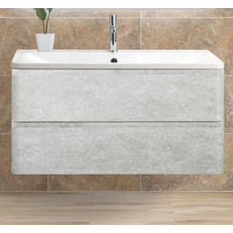 Тумба подвесная с раковиной BelBagno ALBANO-900-2C-SO-CVG 90 см, Cemento Verona Grigio, Цвет фасада: Cemento Verona Grigio - фото 