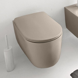 Унитаз подвесной безободковый Kerasan Nolita 531481, коричневый орех - фото 